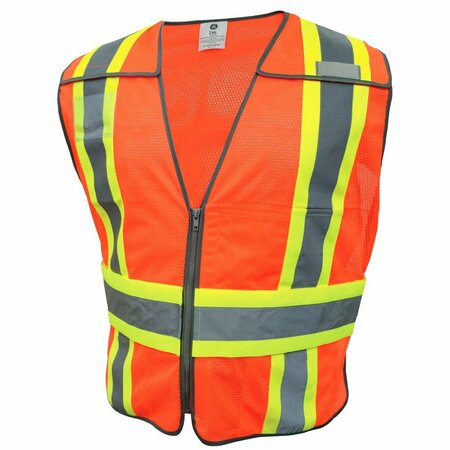 GE Orange 5 POINT Breakaway Safety Vest 5 Pockets 2XL GV084O2XL